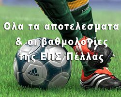Ολα τα αποτελεσματα της ΕΠΣ Πέλλας Β’ κατηγορία