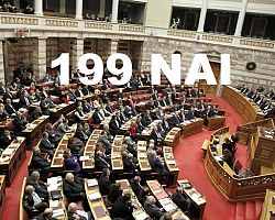Εγκρίθηκε με ευρεία πλειοψηφία 199 βουλευτών το μνημόνιο