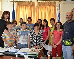 Επίσκεψη μαθητών Δ.Σ. Ριζού στο Δημαρχείο Σκύδρας.