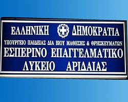 Πρόσκληση εγγραφών στο εσπερινό ΕΠΑΛ Αριδαίας