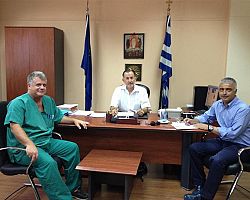 Συνάντηση Λάζαρου Τσαβδαρίδη με τον Διοικητή του Νοσοκομείου Βέροιας Νίκου  Χατζηδημητρίου