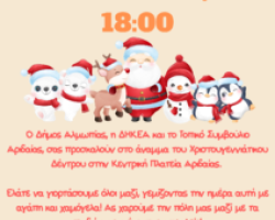 Άναμμα Χριστουγεννιάτικου Δέντρου στην κεντρική πλατεία της Αριδαίας.