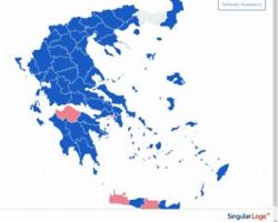 Βάφτηκε «μπλε» ο χάρτης της Ελλάδας – Συντριπτική νίκη της ΝΔ