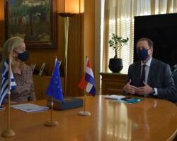 Επενδύσεις και Ανταλλαγή Τεχνογνωσίας στην ατζέντα της συνάντησης ΥπΑΑΤ, Σπήλιου Λιβανού και Ολλανδής Πρέσβειρας Stella Ronner-Grubačić