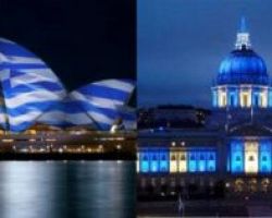 Ελληνική Επανάσταση: Στα χρώματα της γαλανόλευκης εμβληματικά κτήρια σε όλο τον κόσμο