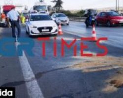 Τροχαίο με τρεις τραυματίες στην Εθνικό Οδό Θεσσαλονίκης – Μουδανιών