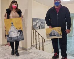 Προσφορά πινάκων ζωγραφικής στο Δήμο Σκύδρας από τη Στέγη Τεχνών Σκύδρας