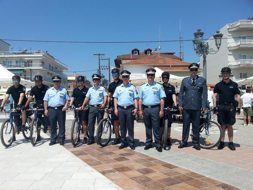 Ξεκίνησε η εφαρμογή του θεσμού της αστυνόμευσης με ποδήλατα και στην Κατερίνη