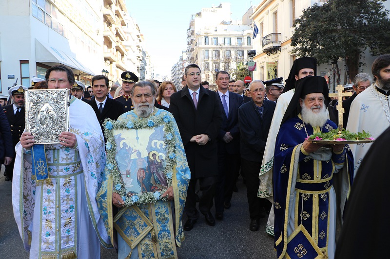 Ο Απόστολος Τζιτζικώστας στη δοξολογία των Θεοφανείων και στην τελετή αγιασμού των υδάτων στη Θεσσαλονίκη