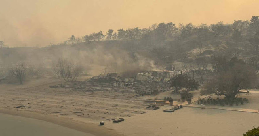 Φωτιές στη Ρόδο: Πλήγμα στον τουρισμό. Καταστροφές σε ξενοδοχεία, κατοικίες, καταστήματα και επιχειρήσεις