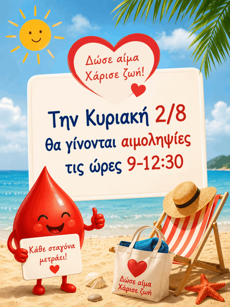 Κάλεσμα προς όλους τους εθελοντές αιμοδότες